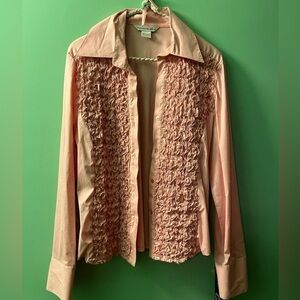 NOWT Tuxedo style ruffle front shirt